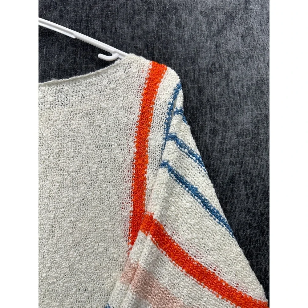 Dokotoo Sweater Womens‎ Medium White Colorblock Striped Comfy Cable Knit Winter